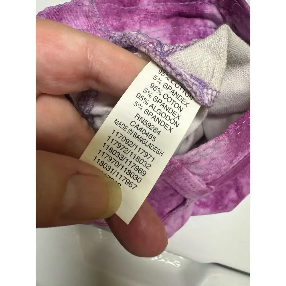 The Children's Place Girls Shorts Sz 12-18 Mo Purple Lavender Tie Dye Knit Look